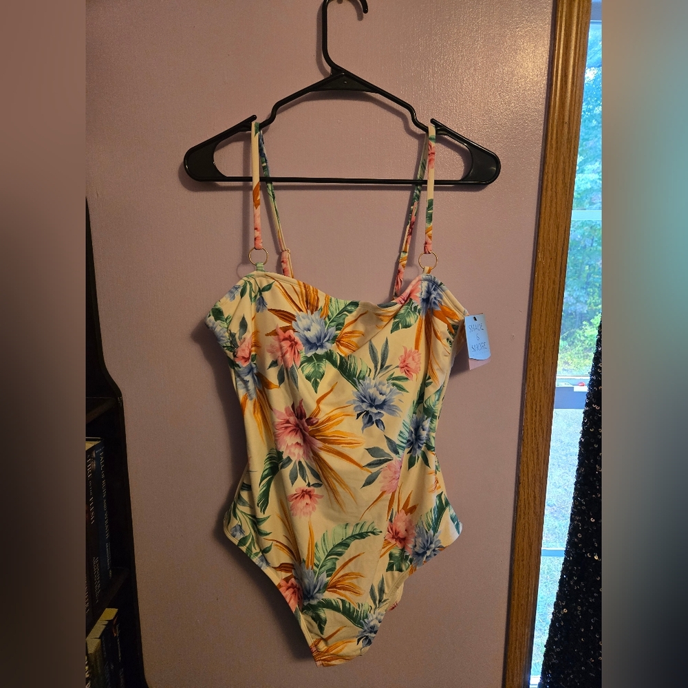 NWT Shade & Shore Floral One Piece Swimsuit - Multicolor